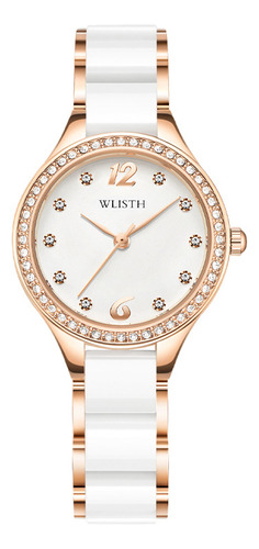 Reloj De Mujer Moderno Con Incrustaciones De Diamantes Para