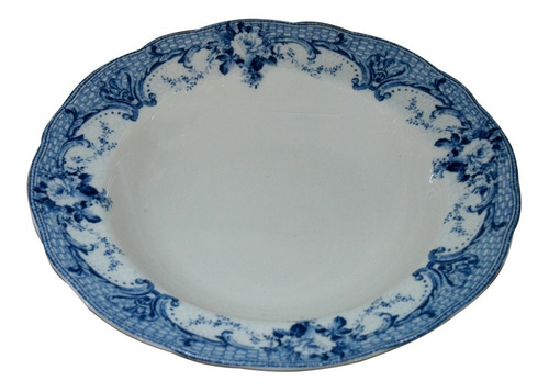 Imagen 2 de 3 de Plato Hondo Porcelana Set X 6 Diametro 23,5cm Diseño Ingles