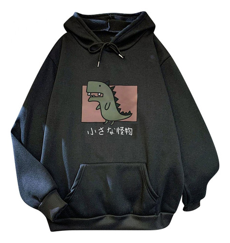 Sudadera Para Mujer Capucha Dinosaurio Cordon Manga Larga