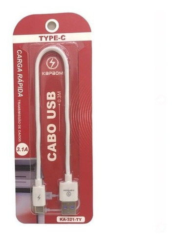 Cabo De Dados Tipo C Type C Curto 20cm Powerbank Reforçado