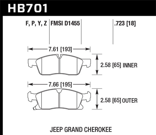 Pastilla De Freno Delantera Hawk Grand Cherokee Wk2 11-20
