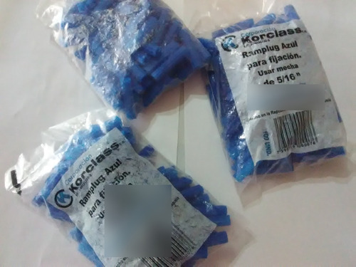 Ramplugs Plast Azul 5/16 (paq 100 Pzas) Precio X3 Paquetes 