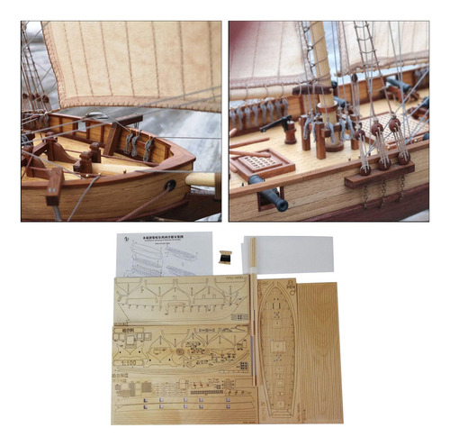 1/100 Escala De De Madera Modelo Kit De Barco De Vela Modelo