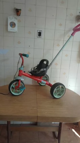 Triciclo Infantil com Empurrador Bandeirante Triciclo Smart Cinza