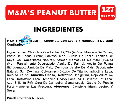 M&m Peanut Butter Importado Mars (bolsa Roja Con 127,6gr)