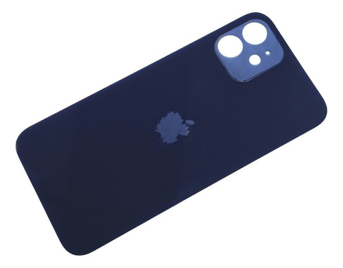 Tapa Vidrio Trasera Compatible iPhone 12 Mini Azul Con Logo