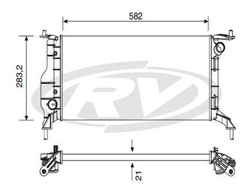 Radiador Visconde 12225 Gm Corsa Classic 1.0 11/16 582x283,2