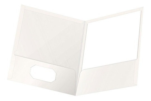 Folder De Papel Carta Plastificado  Blanco 1 Pq C/25 Pzs