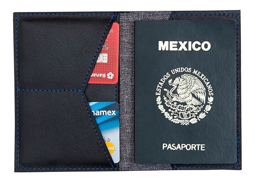 Funda Portapasaporte Mexicano Y Visa. Cartera Pasaporte Piel