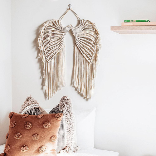 Tapiz De Pared Con Diseño De Ángel Tejido A Mano Para El Hog