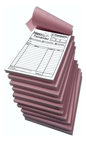 10 Talonarios Presupuestos Personalizados Duplicado Numerado