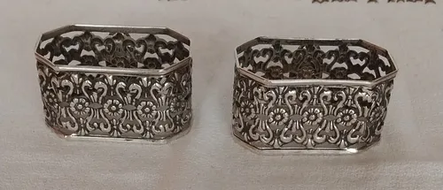 Antiguos Servilleteros De Plata 925 X 2 Bellísimos (Usado)