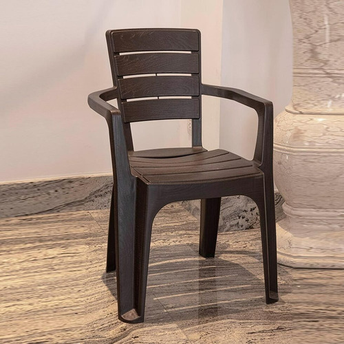 Silla Comedor/terraza/camping Rattan Con Apoyabrazos