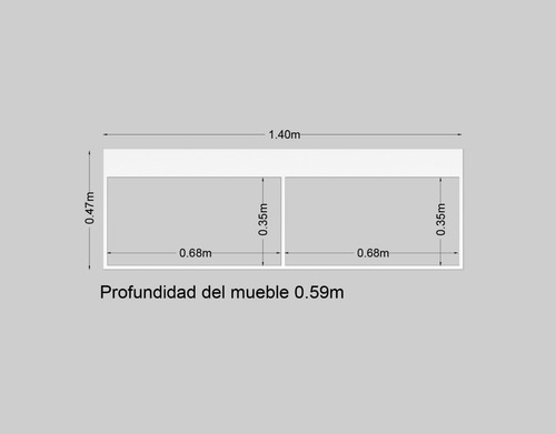 Imagen 2 de 3 de Baulera Puerta Rebatible 140 De Largo Organizador