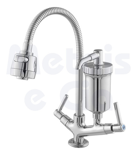 Imagem 4 de 11 de Torneira Metal Inox Filtro Gourmet Pia Mesa Cozinha Bancada