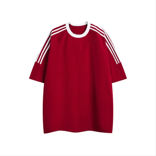 Camiseta Casual Retro De Algodón Con Tres Barras, Unisex, Pa