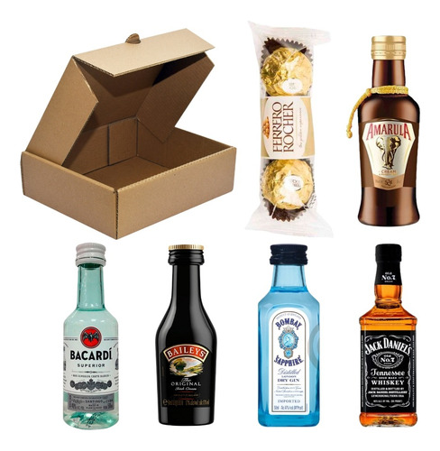 Kit Licor Miniatura X 6 Und + Chocolate Ferrer Rocher Regalo