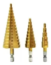 Comprar 3 Brocas Escalonadas Titanio Espiral 4 A 32mm Conica