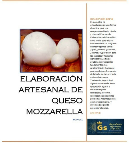 Imagen 1 de 1 de Manual Para Elaborar Queso Mozzarella