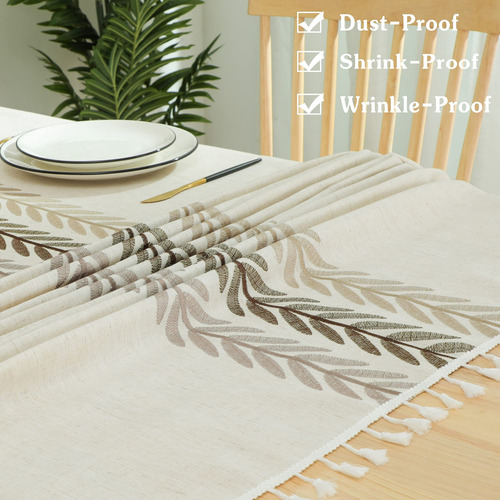 Mantel Laolitou De Lino Rústico De Algodón, Impermeable, 140