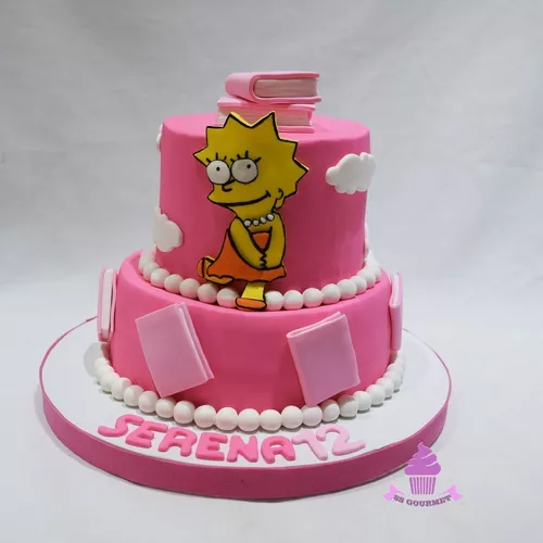 Torta Tematica Lisa Simpson - Rosa 30 Personas Personalizada | MercadoLibre