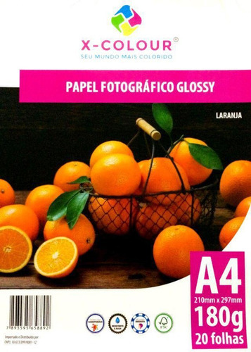 Papel Fotográfico Glossy A4 180g - X-colour