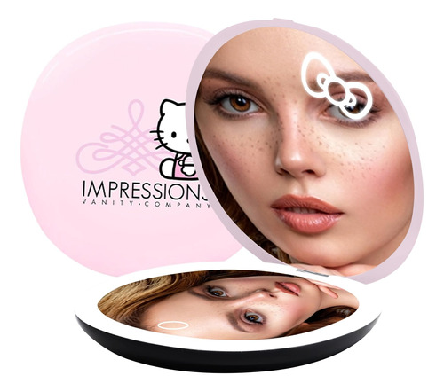 Impressions Vanity Hello Kitty Swirl Espejo Compacto Con Luz