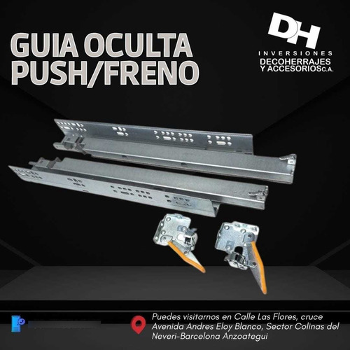 Guía Oculta Push Con Freno 35cm, 40cm