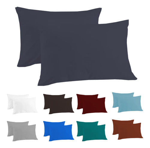 Set 2 Fundas Almohada 1800 Egipician Soft Estandar Colidream Gris Liso