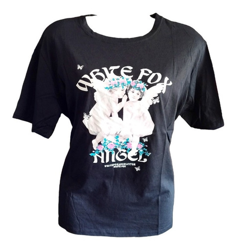 Polera Básica Juvenil Con Estampado Querubines Vintage