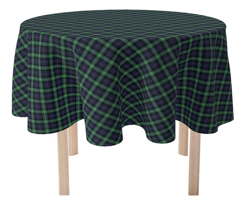 Fabric Textile Products Mantel De Tartan Azul Y Verde, Mante