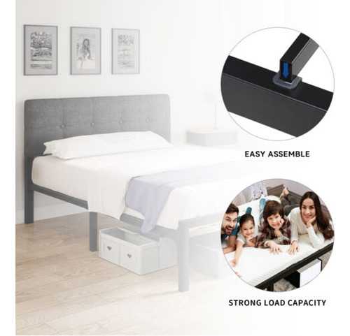 Taus Full Size Metal Bed Frame Steel Mattress Foundation Eem