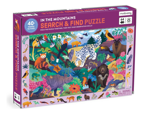 Puzzle Mudpuppy In The Mountains Busca Y Encuentra 64 Piezas