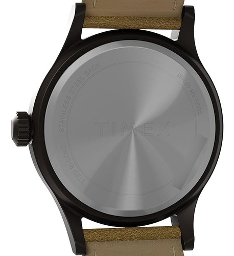 Reloj Timex Expedition Tw4b340009j 40 Mm, Correa De Piel Correa Caqui Bisel Gris Oscuro Fondo Gris