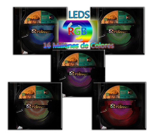 Bafle 8 Pul Iluminacion Led Rgb Con Bluetoohn Recargable