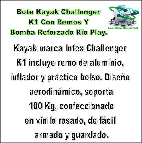 Imagen 6 de 6 de Bote Inflable Kayak Challenger 1 Con Remos Y Bomba Reforzado