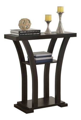 Imagen 3 de 10 de Mesa Lateral Color Chocolate, Mesa Auxiliar De Madera