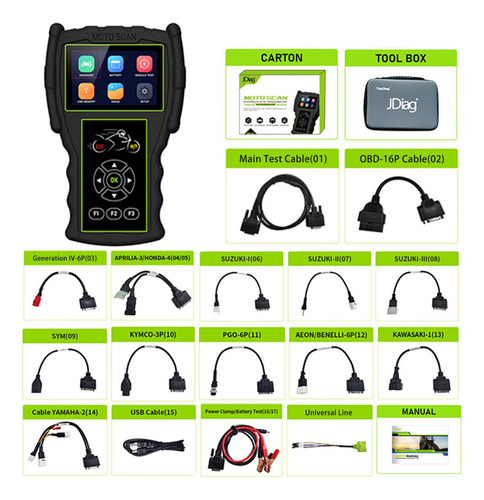 Scanner De Teste Diagnóstico Código Obd2 Motocicleta M100pro