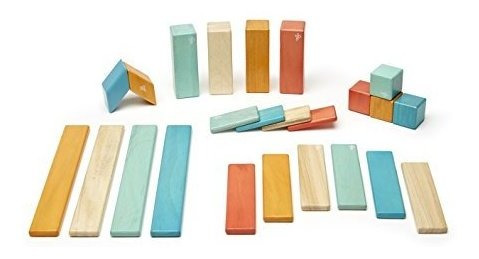 Tegu  Juego De Bloques Magneticos De Madera 24 Piezas Puest