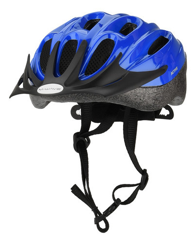 Casco Proteccion Ciclismo Bici Mwave Ajustable - Olivos Color Azul/Negro Talle S