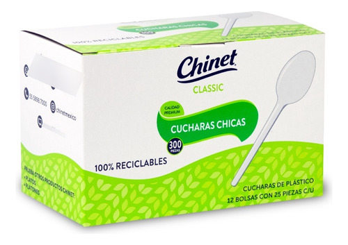 300 Cucharas Desechables Chicas Chinet