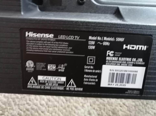 Pantalla Android Tv Hisense 50 4k Asistente Google 50h6570f (Usado)