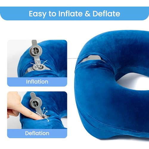 Almohada Inflable De Viaje Suave Con Bolsa Portátil