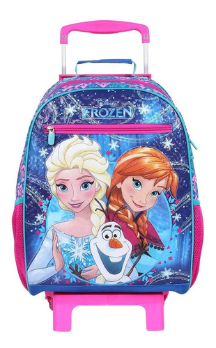 Kit Mochila De Rodinhas Infantil Frozen + Lancheira+ Estojo