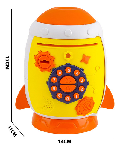 Alcancia electrónica CM-TOP ATM75 cohete color amarillo
