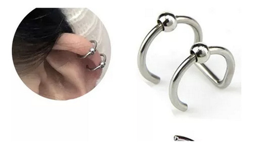 Piercing Clip A Presión Para Labio Y Oreja Set De 3 Unidad