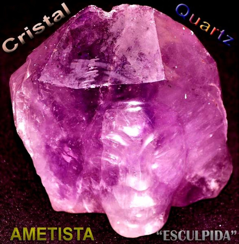 Cristal De Quartzo  Ametista  Esculpida - Raridade