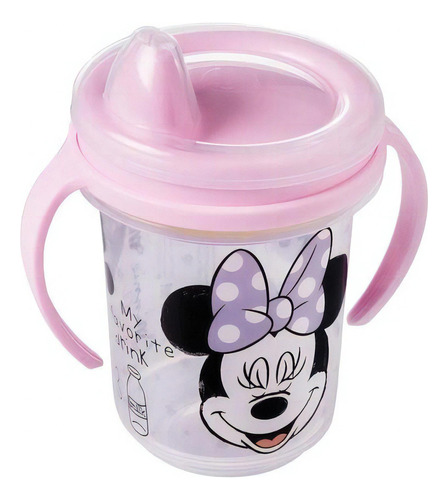 Caneca Treinamento Com Alça E Tampa Plasútil 330ml Minnie Cor Rosa Mickey