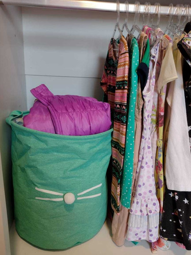 Imagem 2 de 4 de Cesto Médio Dobrável Organizador Infantil Roupas Brinquedos