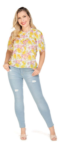 Blusa Dama Multicolor Manga Corta Mundo Terra 150297